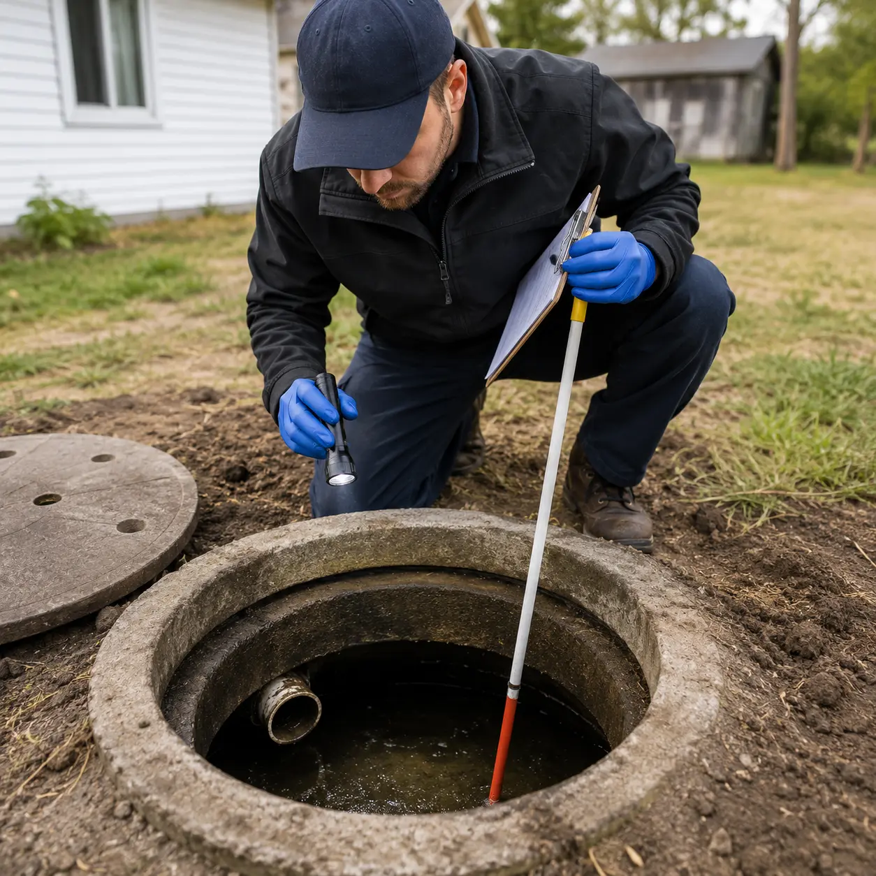 Septic inspection on a rural property near Port Colborne
